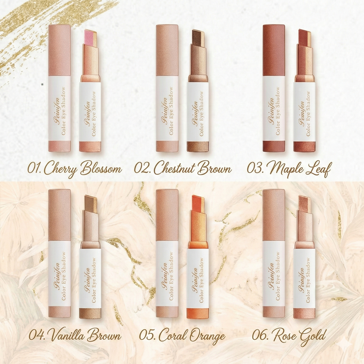 All 6pcs Double Color Eyeshadow Sticks Waterproof