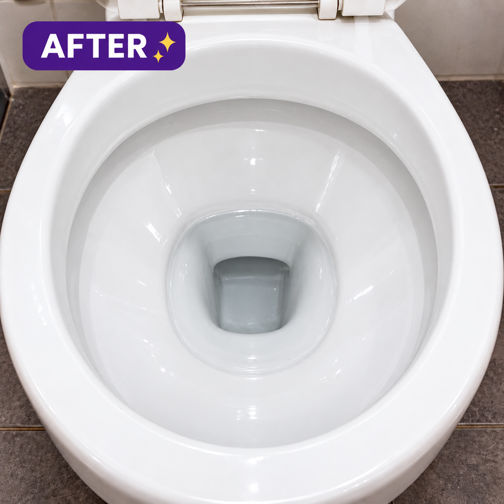Toilet bowl after cleaning